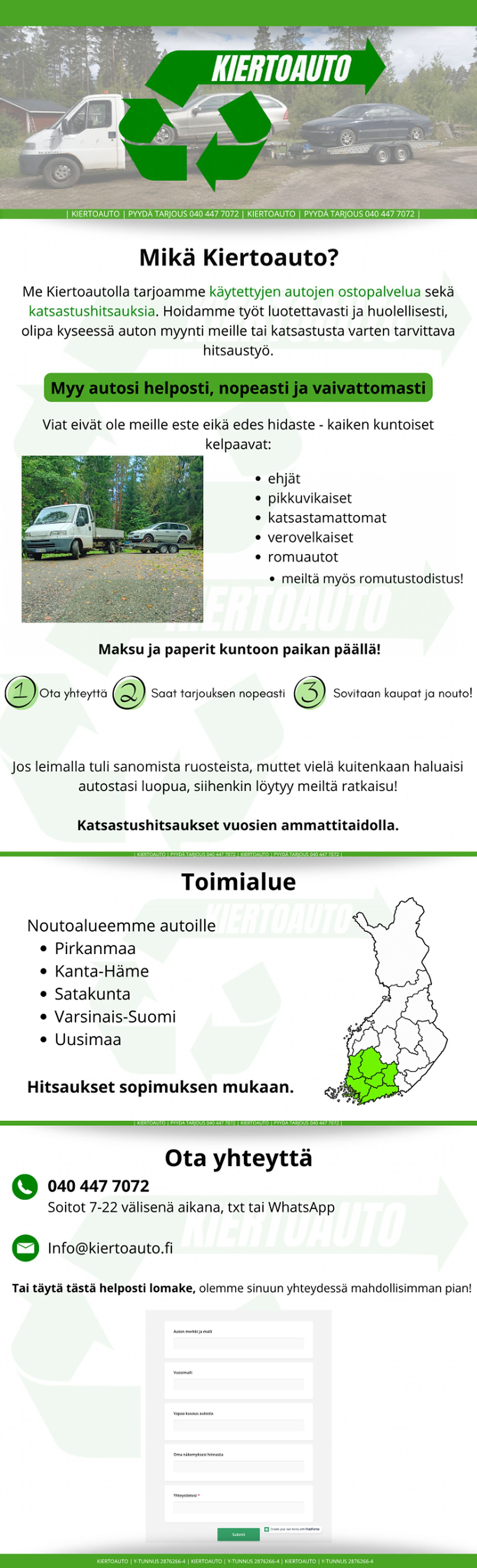 Kiertoauto verkkosivu